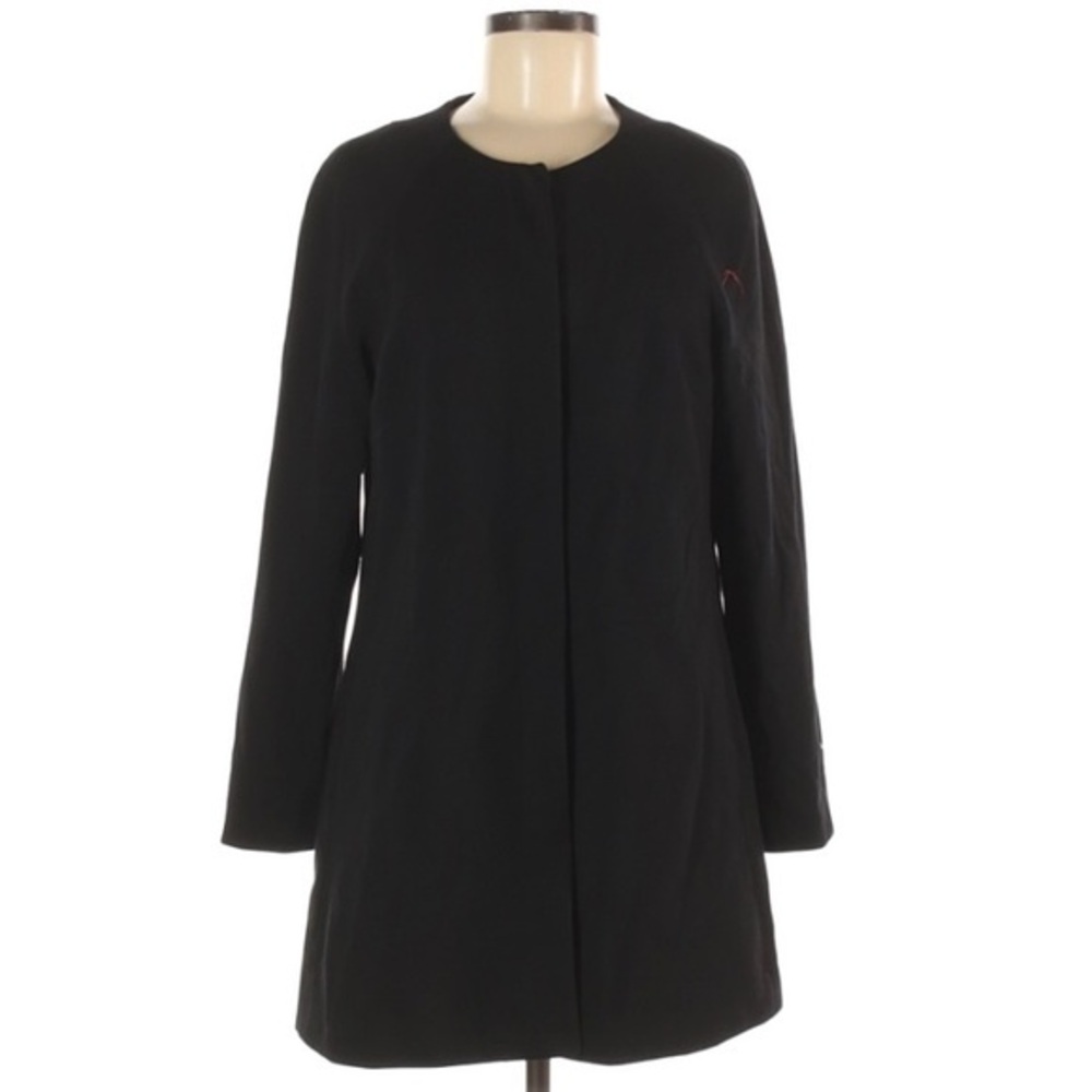 Estelle & Finn size 8 Vintage 90’s black A-line warm  lined button up dress coat